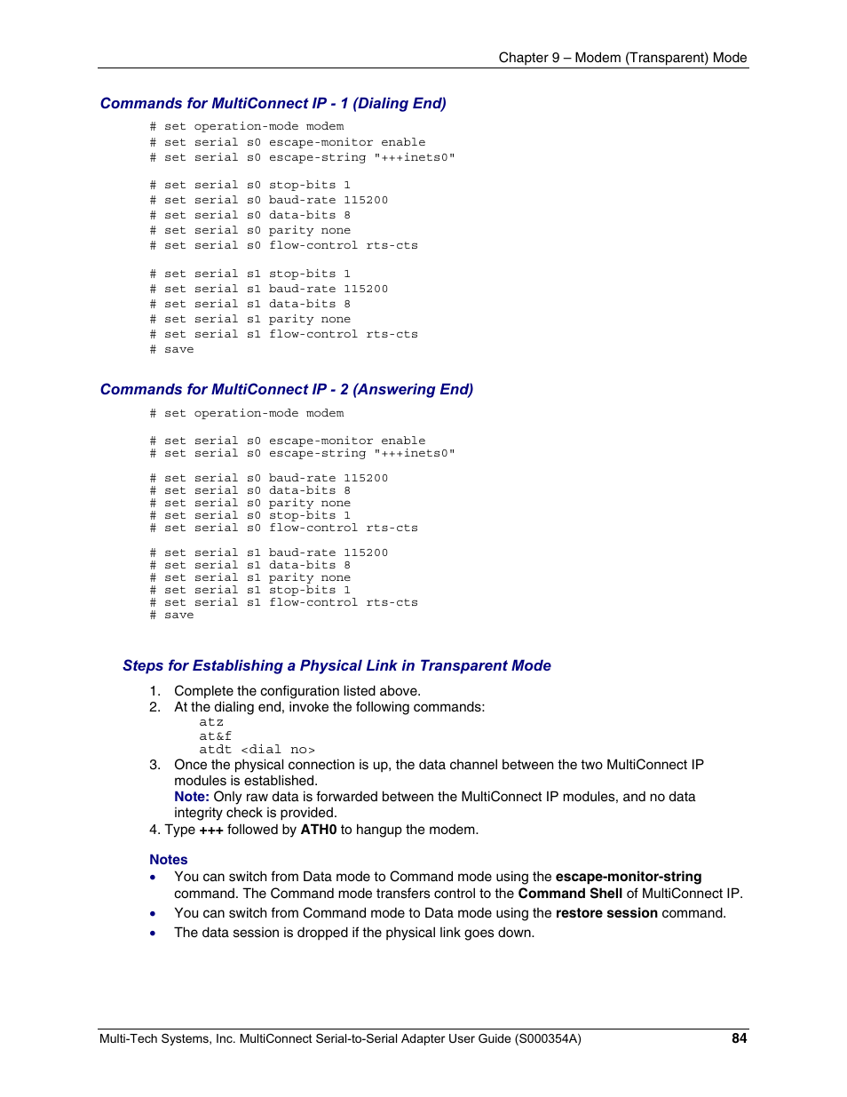 Multi-Tech Systems MTS2SA-T User Manual | Page 84 / 181