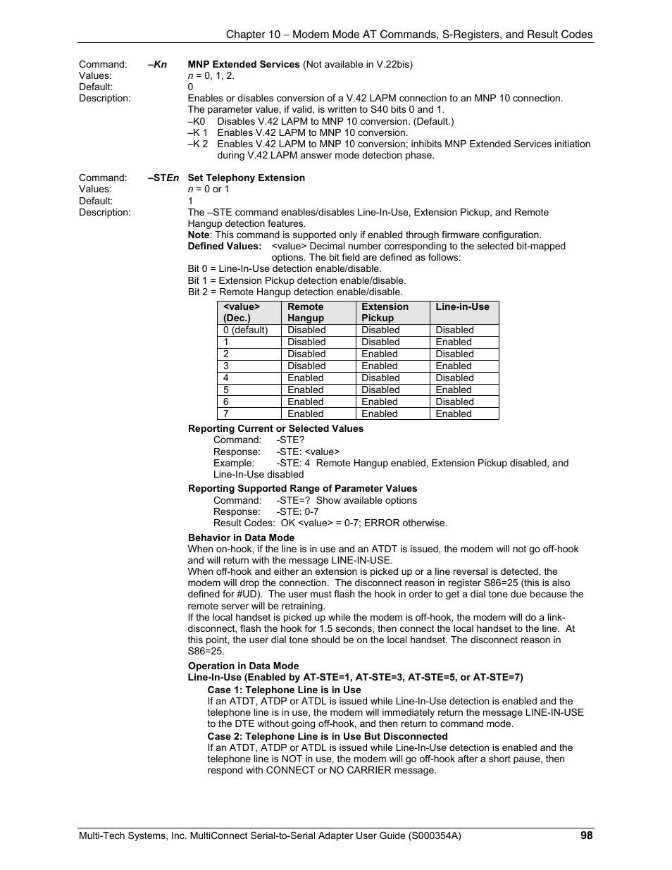 Multi-Tech Systems MTS2SA-T User Manual | Page 98 / 181