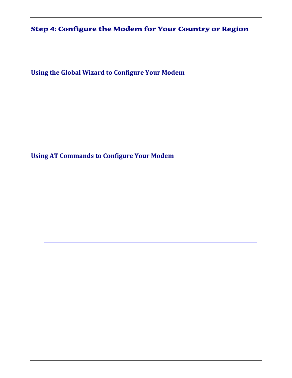 Using the global wizard to configure your modem, Using at commands to configure your modem, Onfigure the | Odem for, Ountry or, Egion | Multi-Tech Systems MULTIMODEM ZBA MT9234ZBA-V User Manual | Page 11 / 35