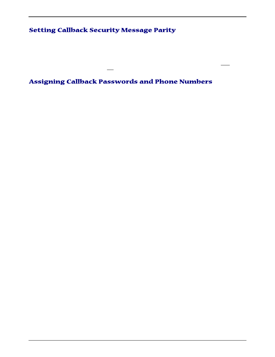 Setting callback security message parity, Assigning callback passwords and phone numbers, Etting | Allback, Ecurity, Essage, Arity, Ssigning, Asswords and, Hone | Multi-Tech Systems MULTIMODEM ZBA MT9234ZBA-V User Manual | Page 15 / 35