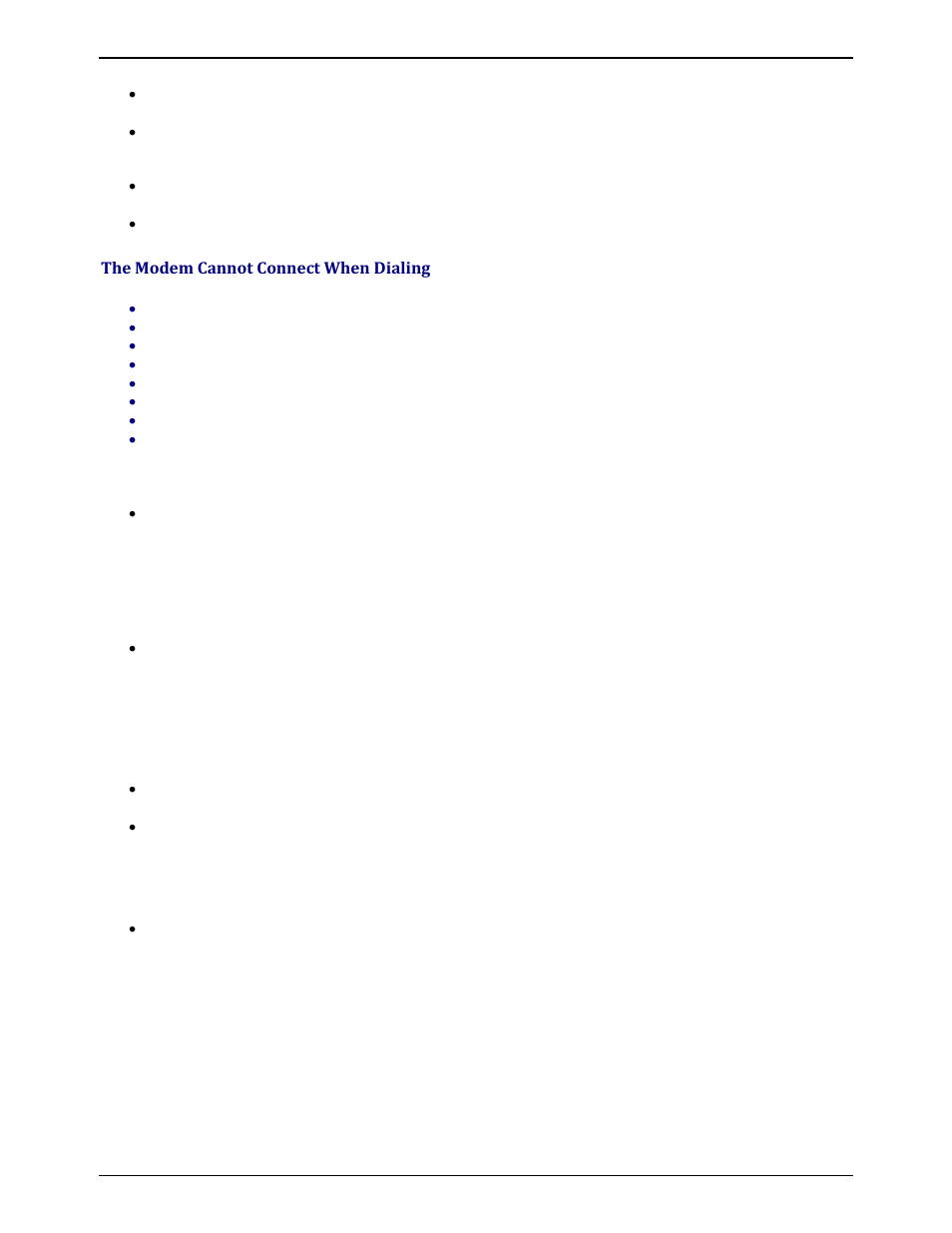 The modem cannot connect when dialing | Multi-Tech Systems MULTIMODEM ZBA MT9234ZBA-V User Manual | Page 20 / 35