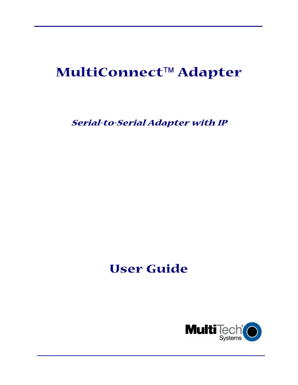 Multi-Tech Systems MultiConnect Adapter User Manual | 18 pages