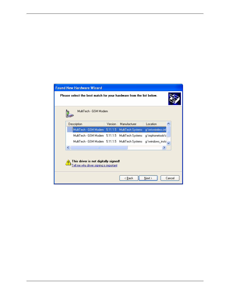 Part d: installing the modem inf file | Multi-Tech Systems MTCBA-G-UF1 User Manual | Page 20 / 42