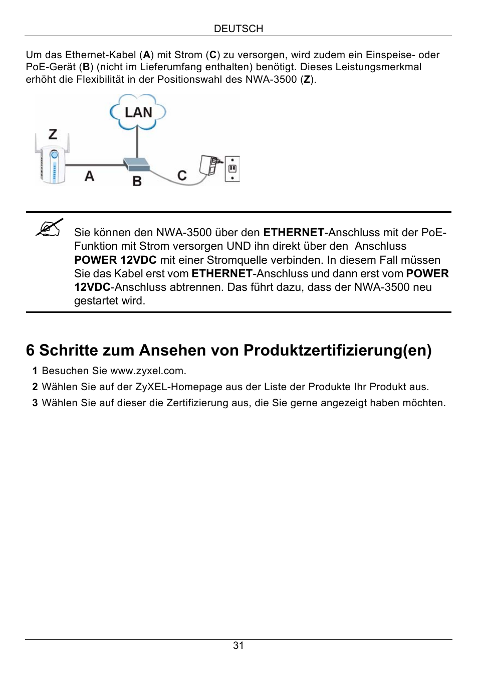 Zyxel NWA-3500 User Manual | Page 31 / 130