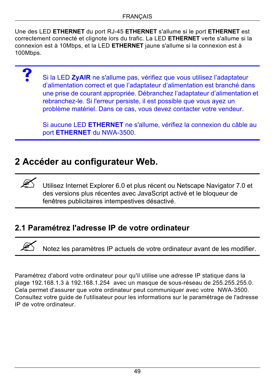 Zyxel NWA-3500 User Manual | Page 49 / 130