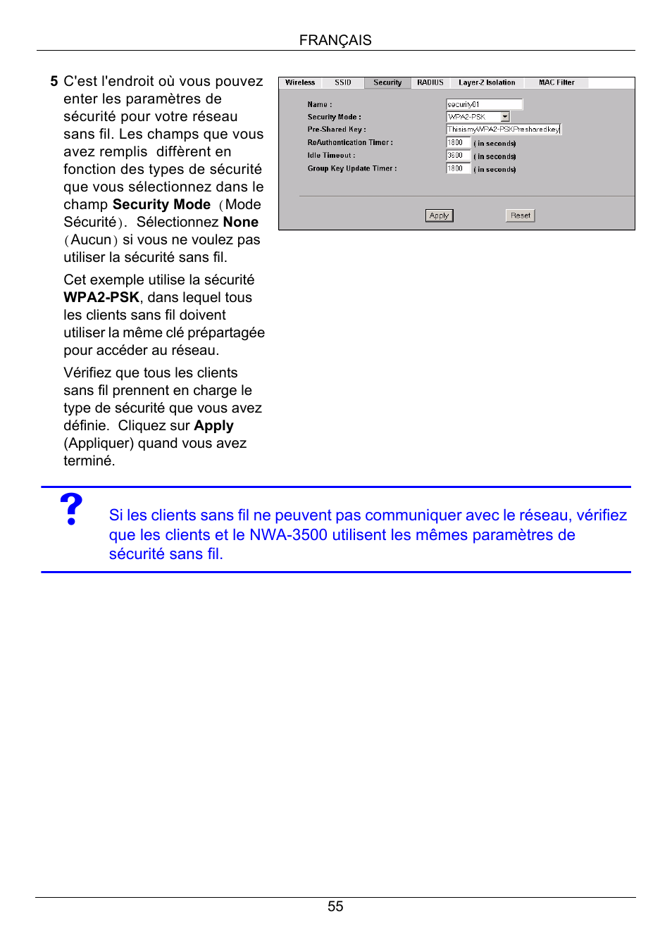 Zyxel NWA-3500 User Manual | Page 55 / 130