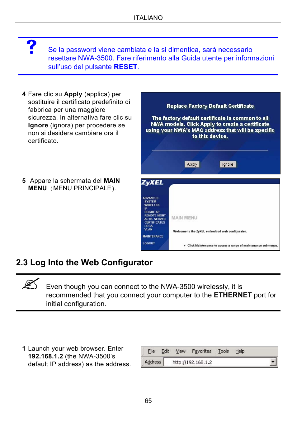 Zyxel NWA-3500 User Manual | Page 65 / 130