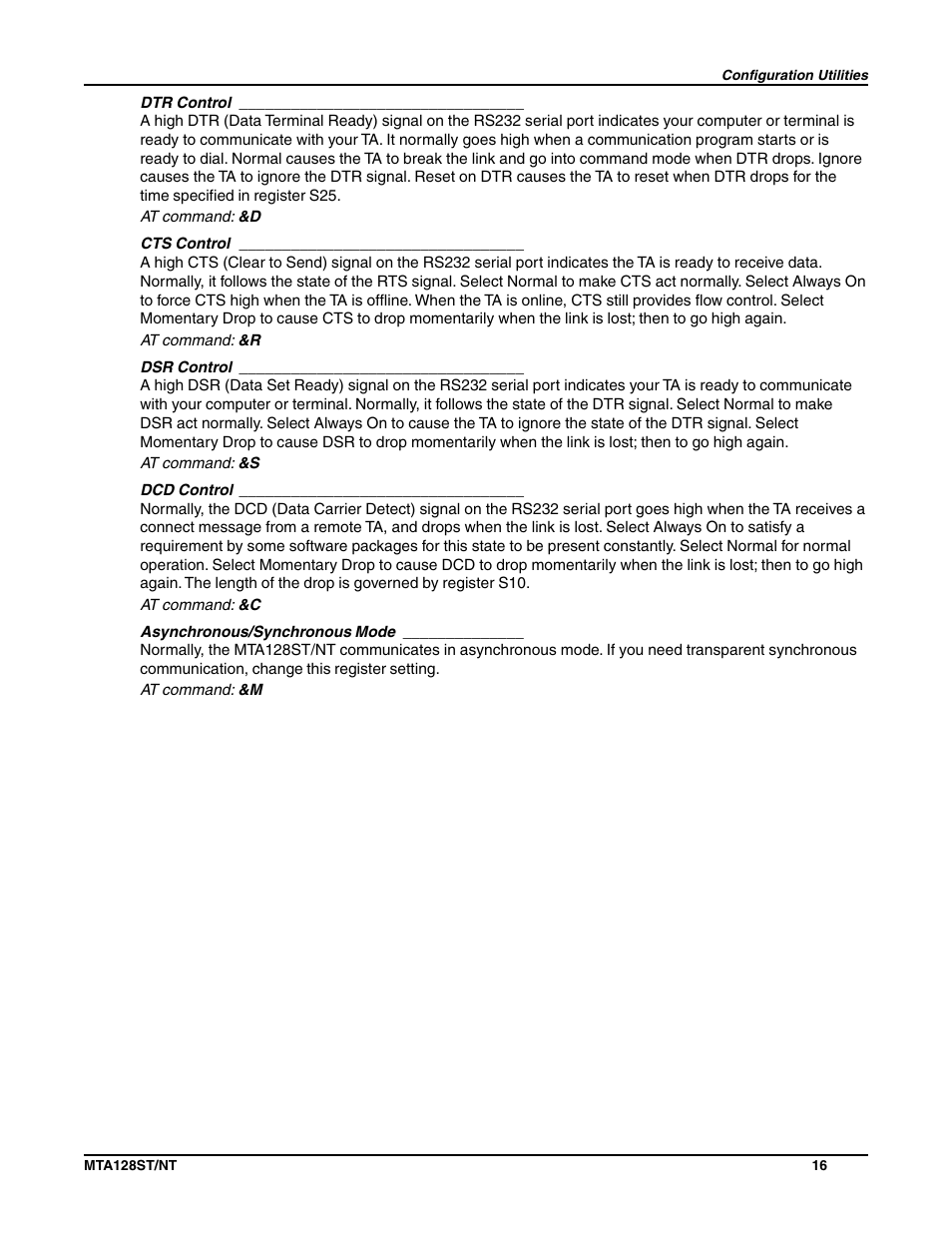 Multi-Tech Systems MTA128NT User Manual | Page 16 / 66