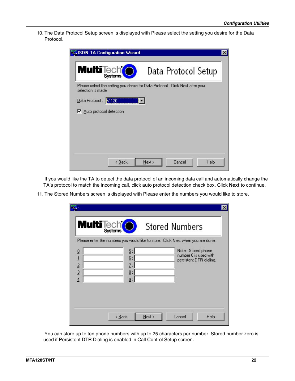 Multi-Tech Systems MTA128NT User Manual | Page 22 / 66