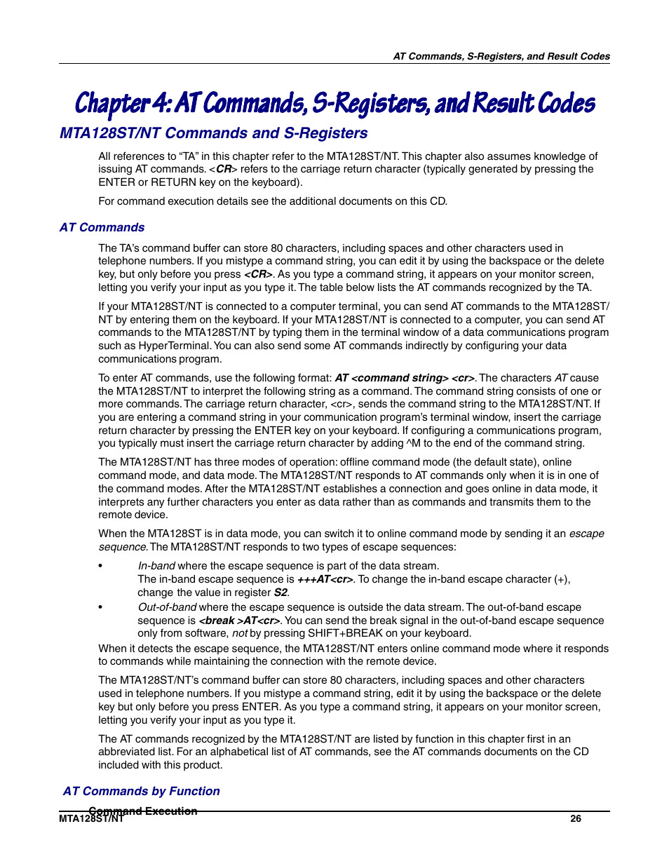 Multi-Tech Systems MTA128NT User Manual | Page 26 / 66