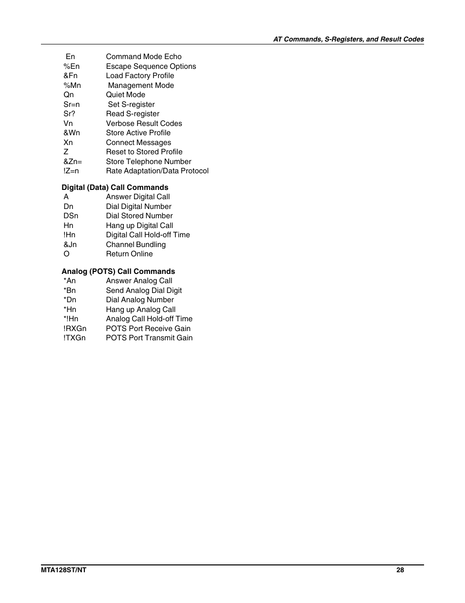 Multi-Tech Systems MTA128NT User Manual | Page 28 / 66