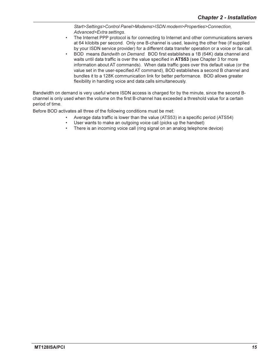 Multi-Tech Systems MT128ISA-UV User Manual | Page 15 / 42