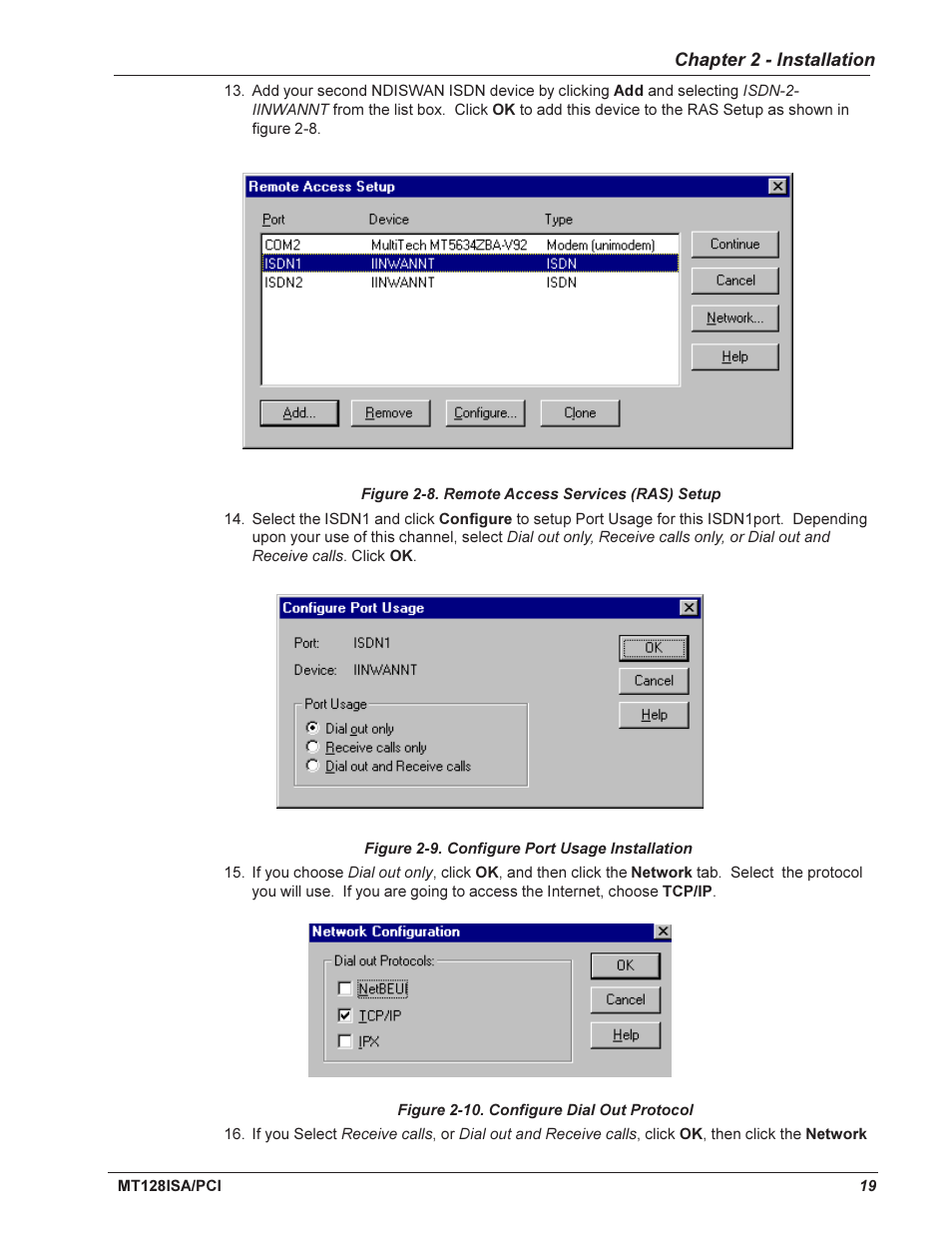 Multi-Tech Systems MT128ISA-UV User Manual | Page 19 / 42