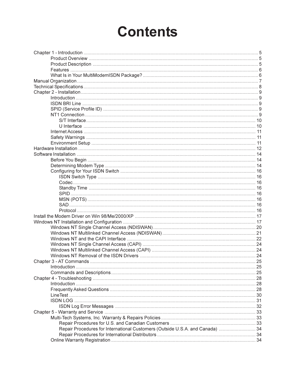 Multi-Tech Systems MT128ISA-UV User Manual | Page 3 / 42