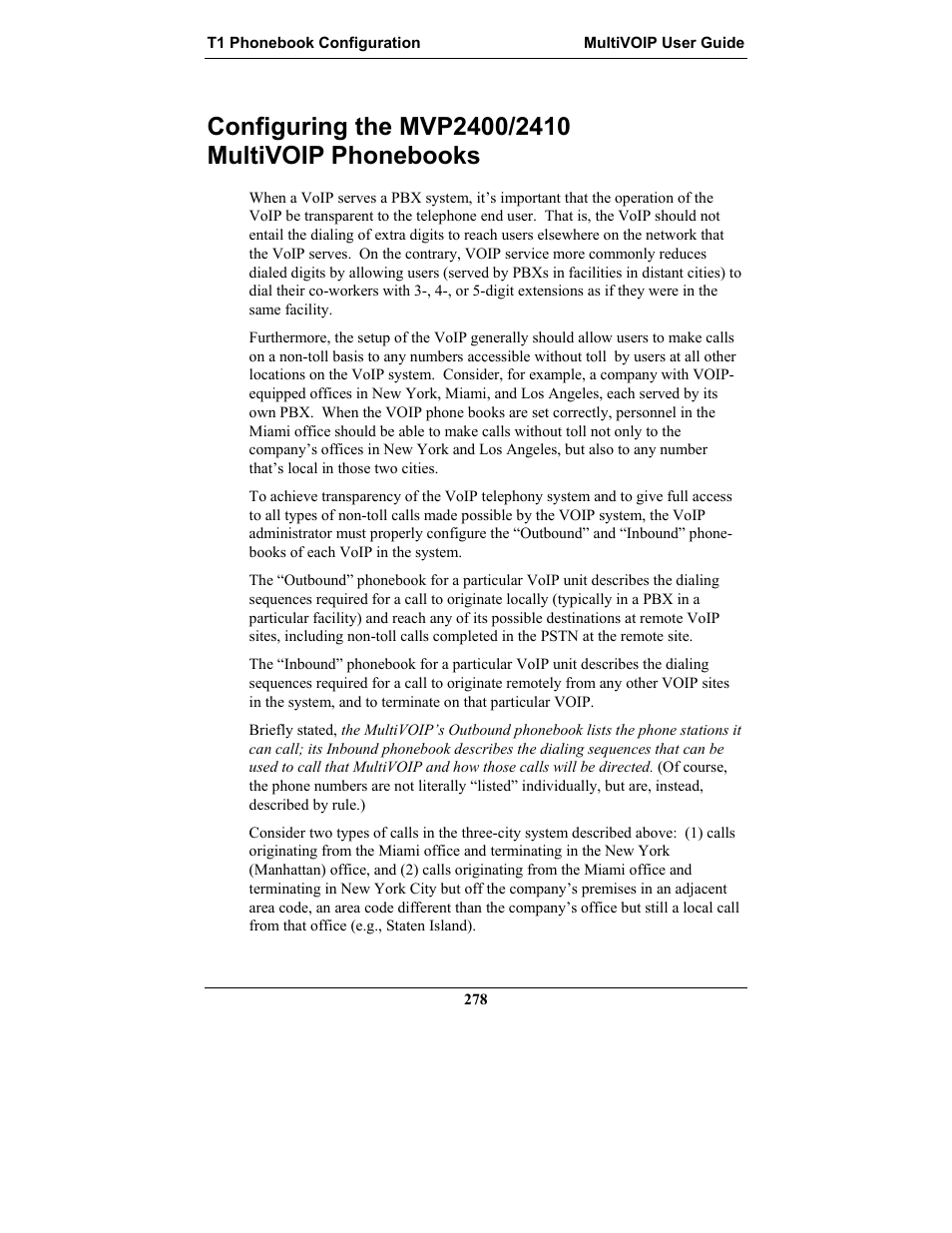 Configuring the mvp2400/2410 multivoip phonebooks, Onfiguring the, Mvp2400/2410 m | Ulti, Voip p, Honebooks | Multi-Tech Systems MULTIVOIP MVP-2410 User Manual | Page 278 / 605