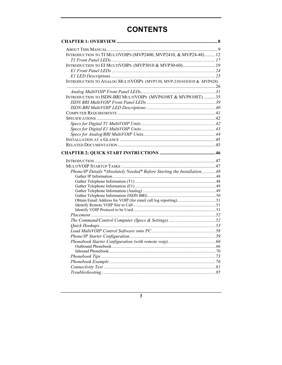 Multi-Tech Systems MULTIVOIP MVP-2410 User Manual | Page 3 / 605