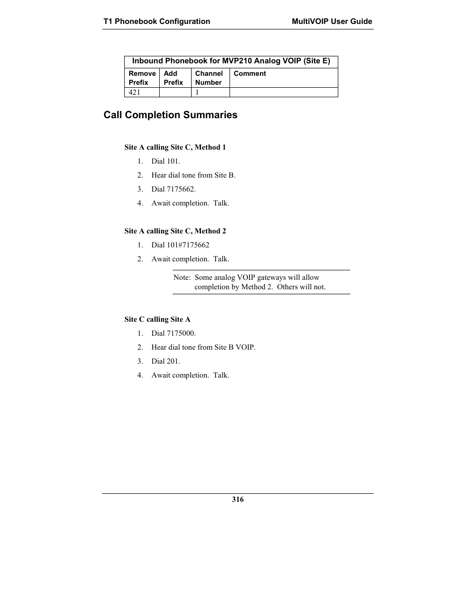 Call completion summaries | Multi-Tech Systems MULTIVOIP MVP-2410 User Manual | Page 316 / 605