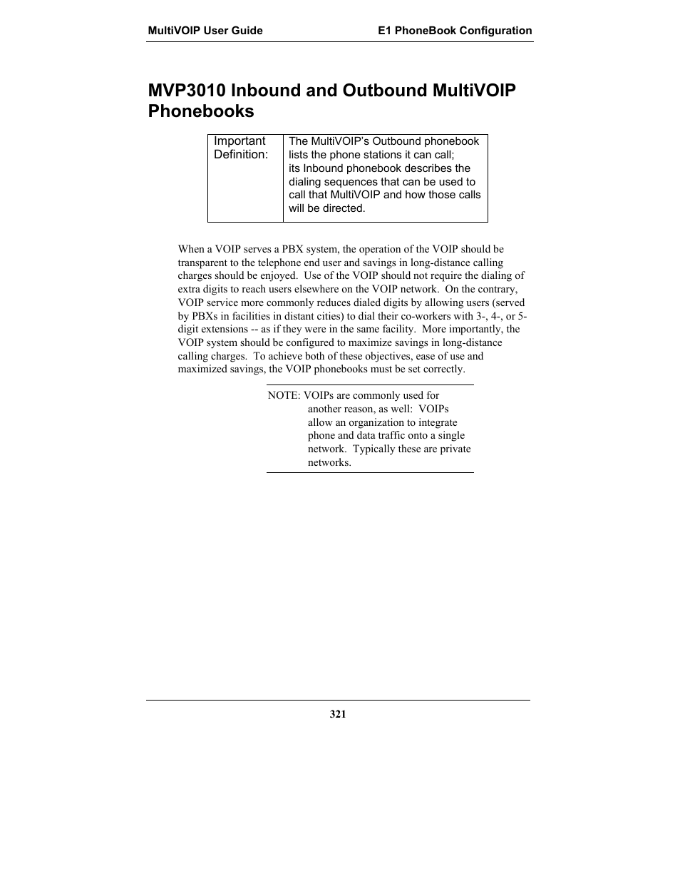 Mvp3010 inbound and outbound multivoip phonebooks, Mvp3010 i, Nbound and | Utbound, Ulti, Voip p, Honebooks | Multi-Tech Systems MULTIVOIP MVP-2410 User Manual | Page 321 / 605
