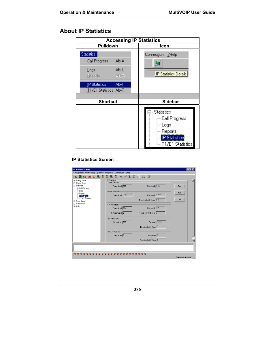 About ip statistics | Multi-Tech Systems MULTIVOIP MVP-2410 User Manual | Page 386 / 605