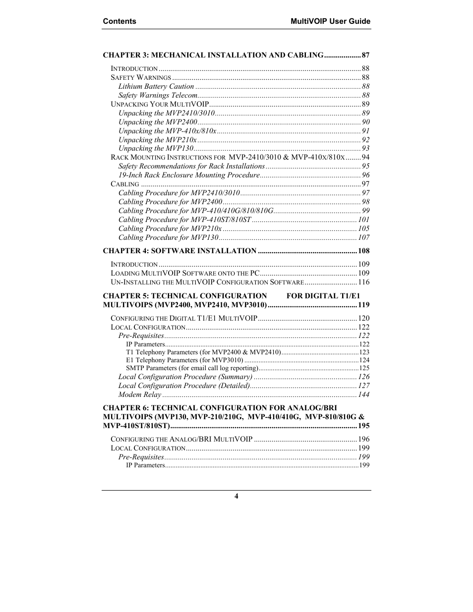 Multi-Tech Systems MULTIVOIP MVP-2410 User Manual | Page 4 / 605