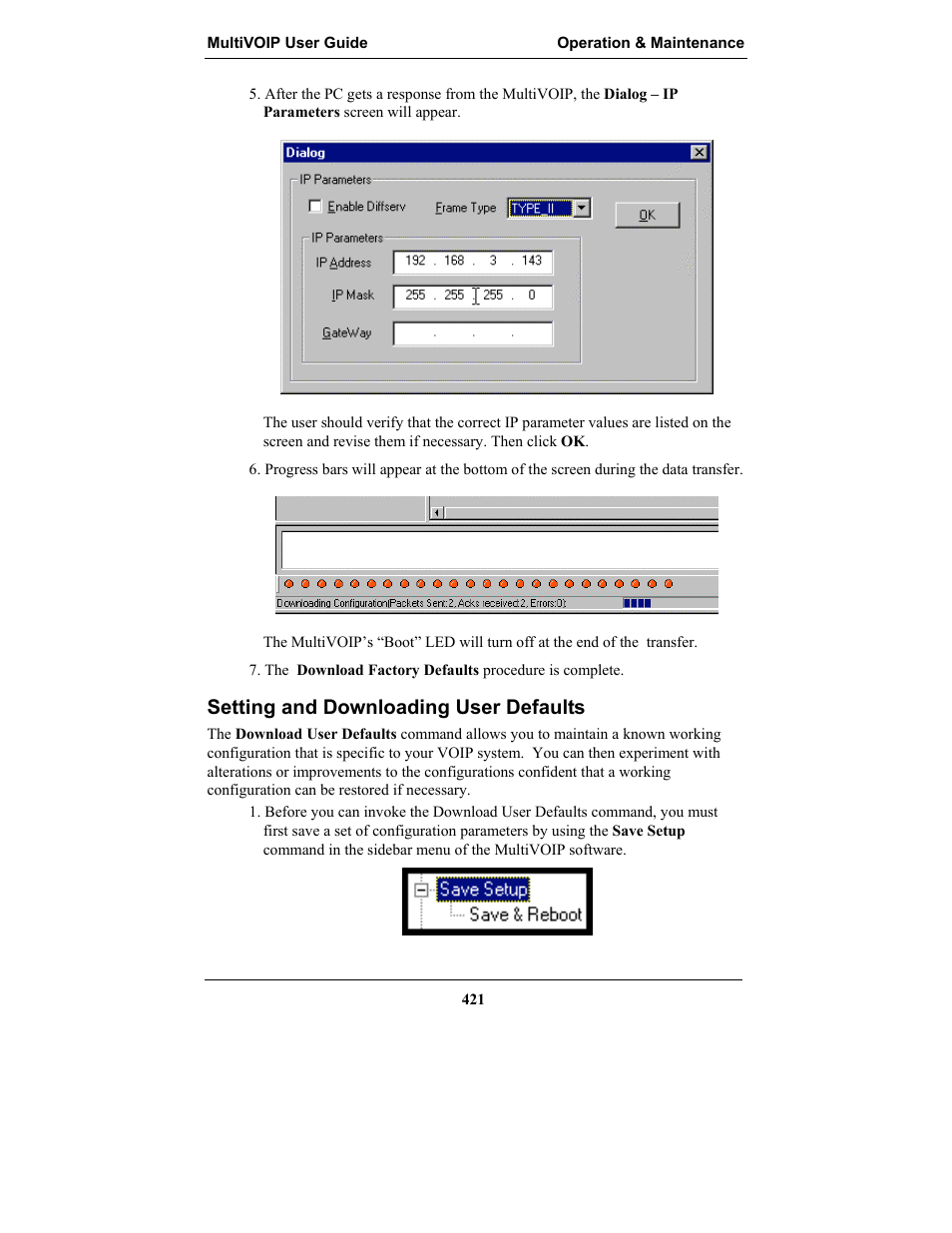 Setting and downloading user defaults | Multi-Tech Systems MULTIVOIP MVP-2410 User Manual | Page 421 / 605