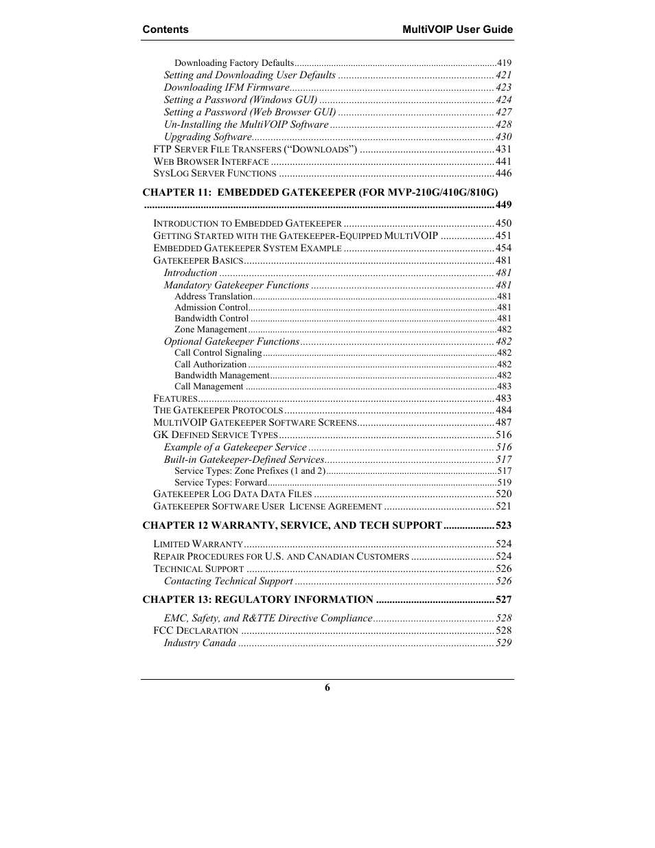 Multi-Tech Systems MULTIVOIP MVP-2410 User Manual | Page 6 / 605