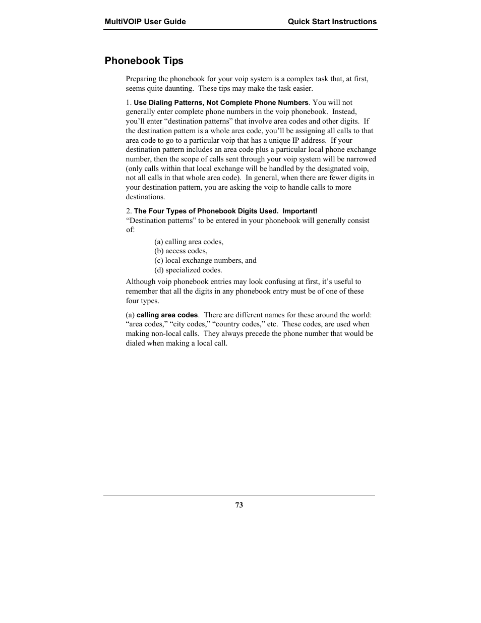 Phonebook tips | Multi-Tech Systems MULTIVOIP MVP-2410 User Manual | Page 73 / 605