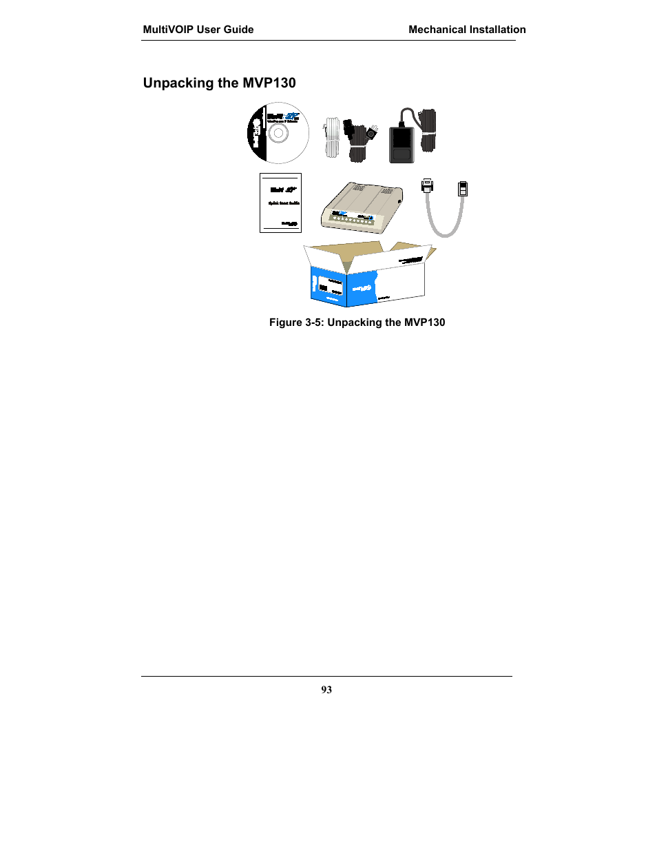 Unpacking the mvp130 | Multi-Tech Systems MULTIVOIP MVP-2410 User Manual | Page 93 / 605