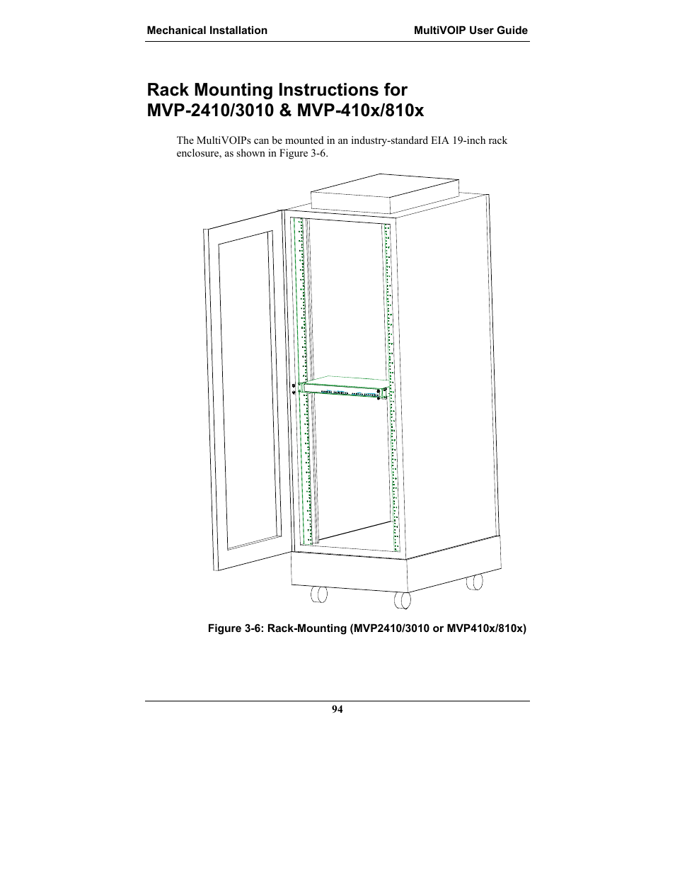 Ounting, Nstructions for, Mvp-2410/3010 & mvp-410 | Multi-Tech Systems MULTIVOIP MVP-2410 User Manual | Page 94 / 605