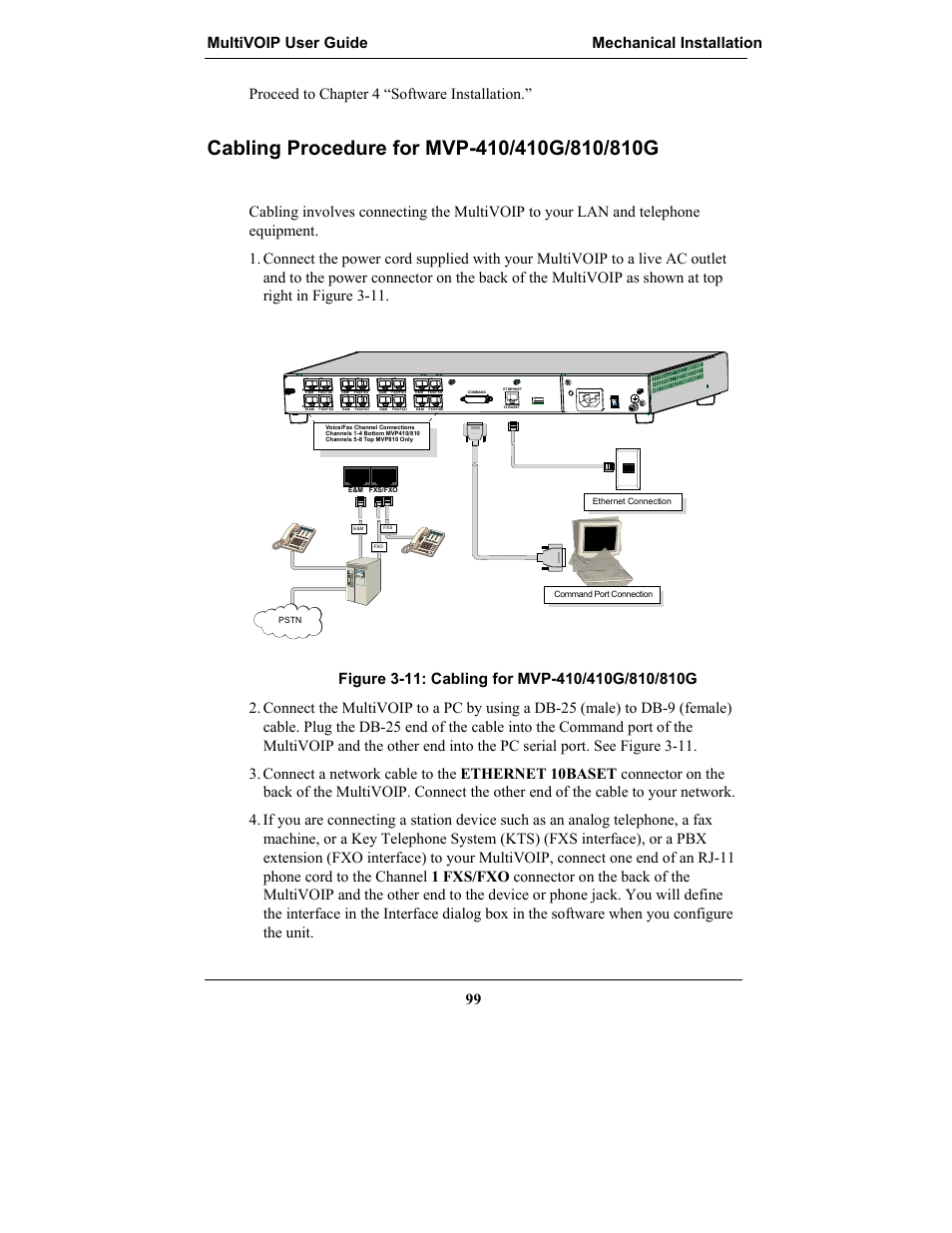 Cabling procedure for mvp-410/410g/810/810g | Multi-Tech Systems MULTIVOIP MVP-2410 User Manual | Page 99 / 605