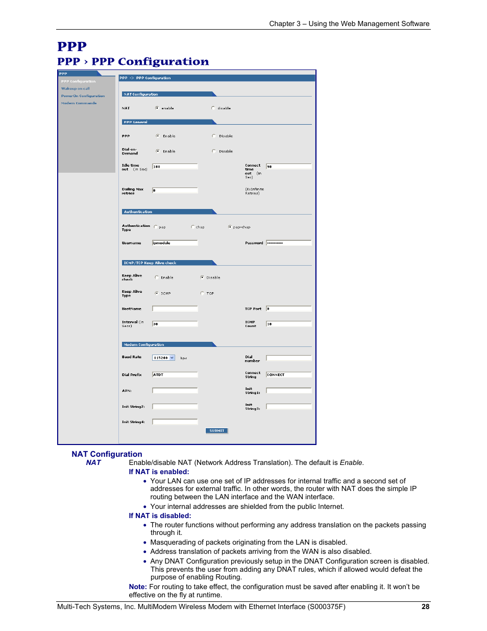 Ppp > ppp configuration | Multi-Tech Systems MULTIMODEM MTCBA-C-EN-NX User Manual | Page 28 / 58