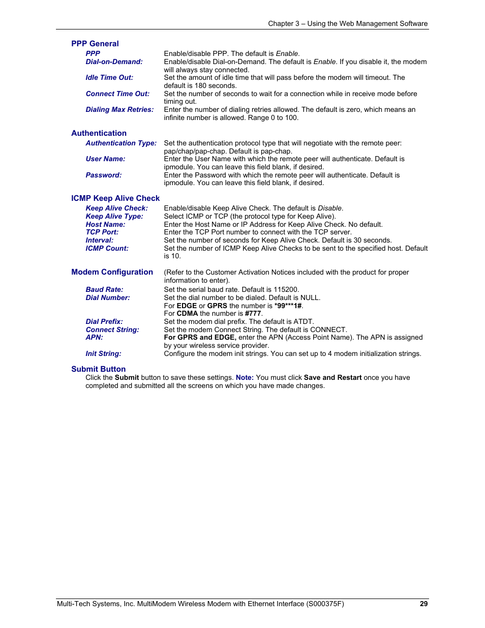 Multi-Tech Systems MULTIMODEM MTCBA-C-EN-NX User Manual | Page 29 / 58