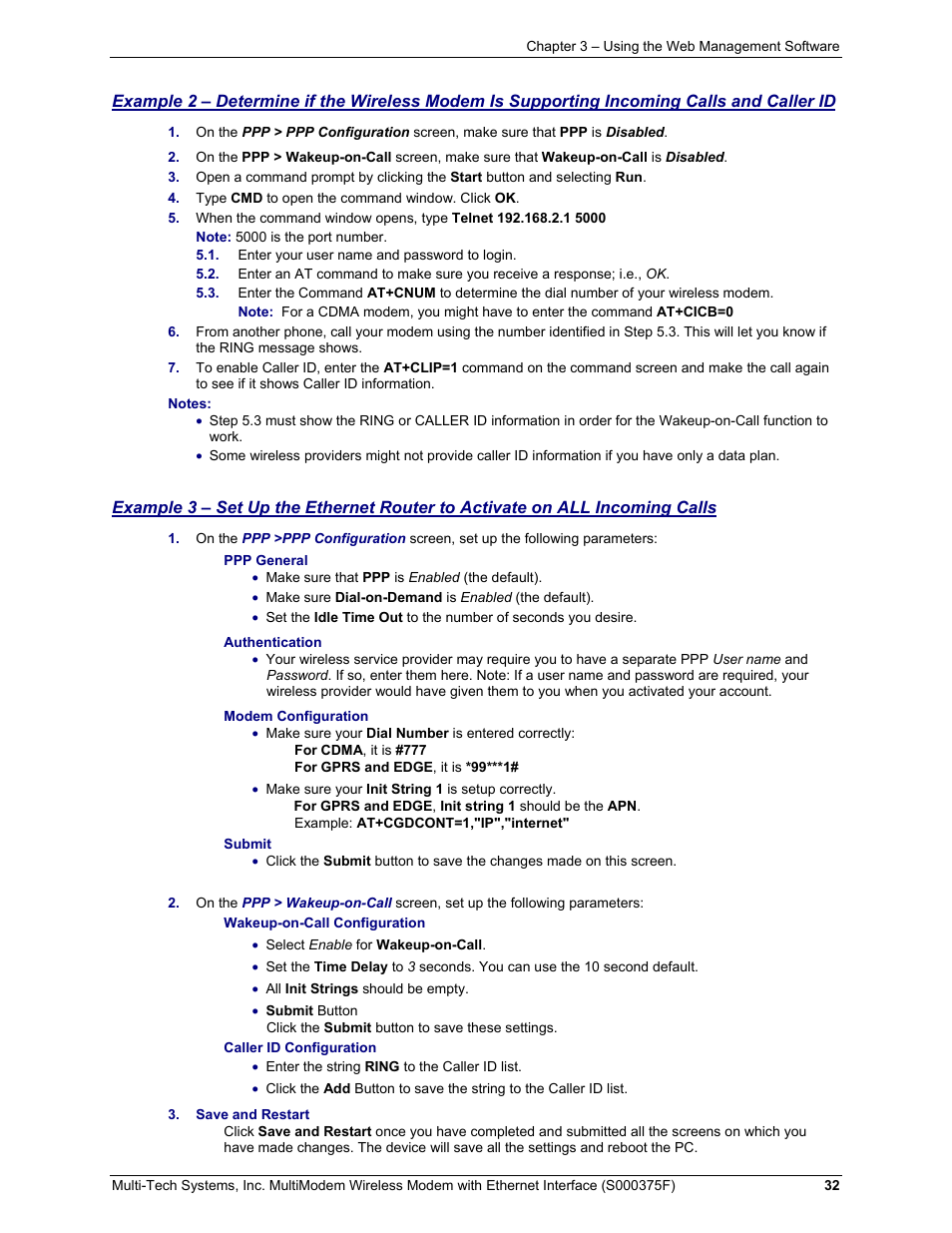 Multi-Tech Systems MULTIMODEM MTCBA-C-EN-NX User Manual | Page 32 / 58