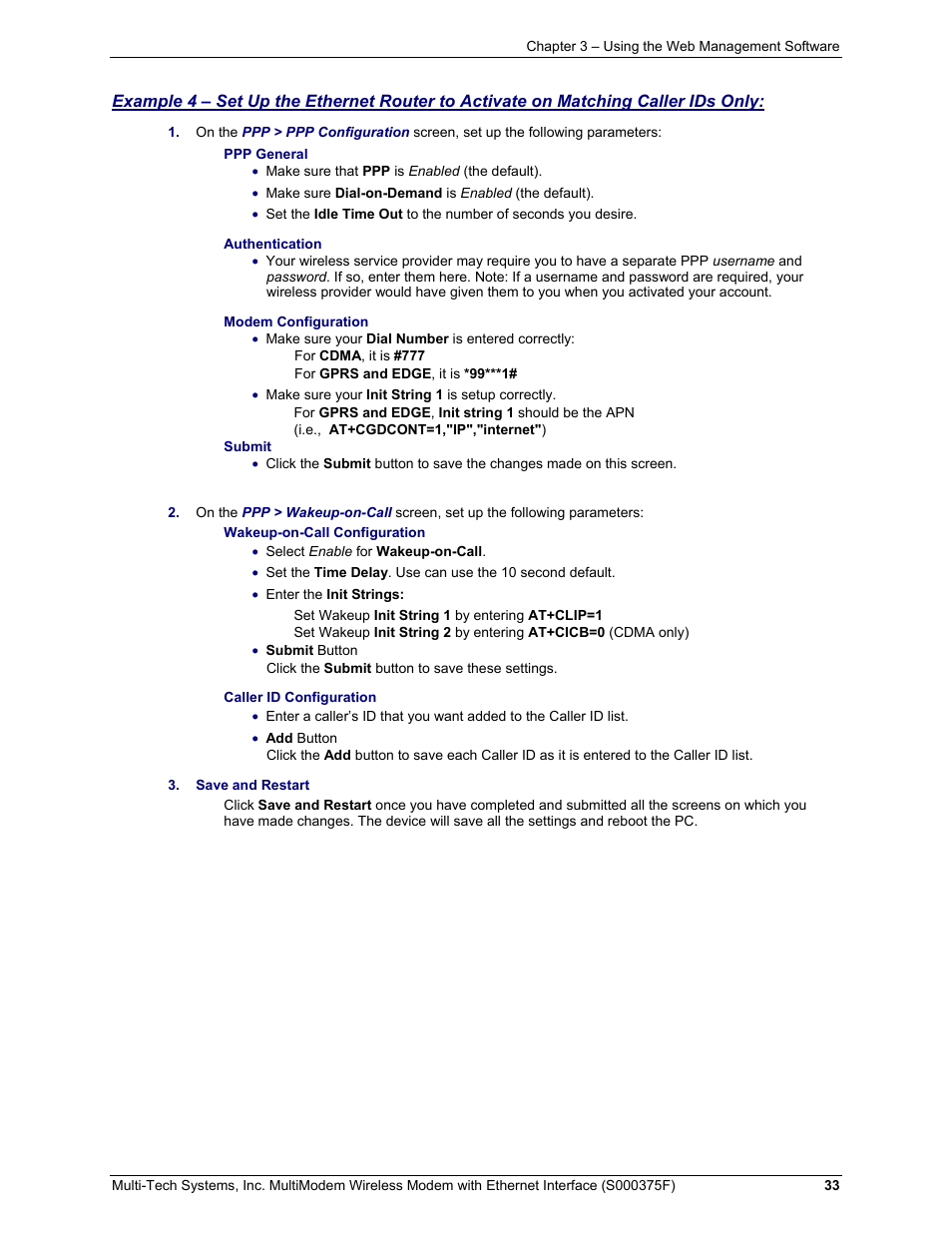 Multi-Tech Systems MULTIMODEM MTCBA-C-EN-NX User Manual | Page 33 / 58