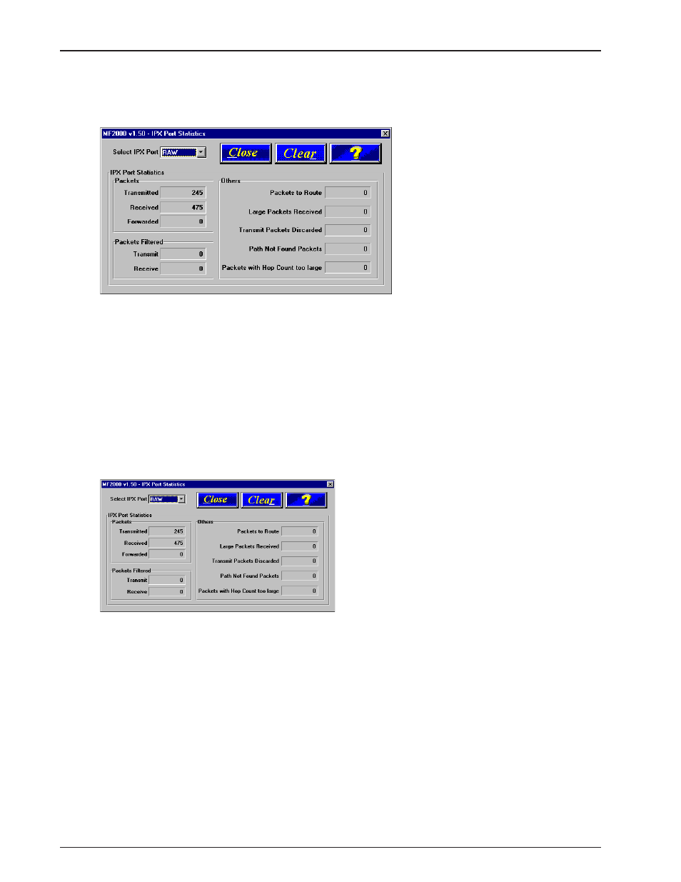 Ipx port statistics, Stp (spanning tree) port statistics | Multi-Tech Systems MultiFRAD FR2201 User Manual | Page 36 / 85