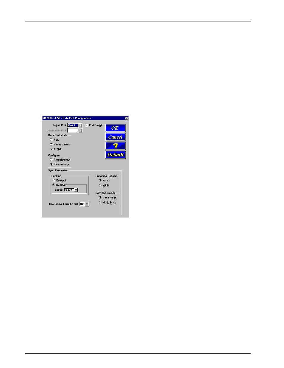Data port configuration | Multi-Tech Systems MultiFRAD FR2201 User Manual | Page 46 / 85