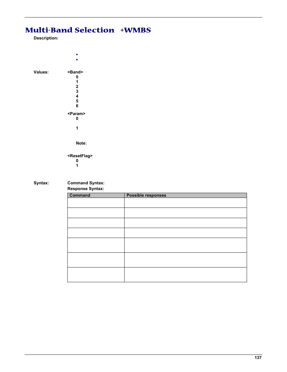 Multi-band selection +wmbs | Multi-Tech Systems MMCModem GPRS (MTMMC-G) User Manual | Page 137 / 203