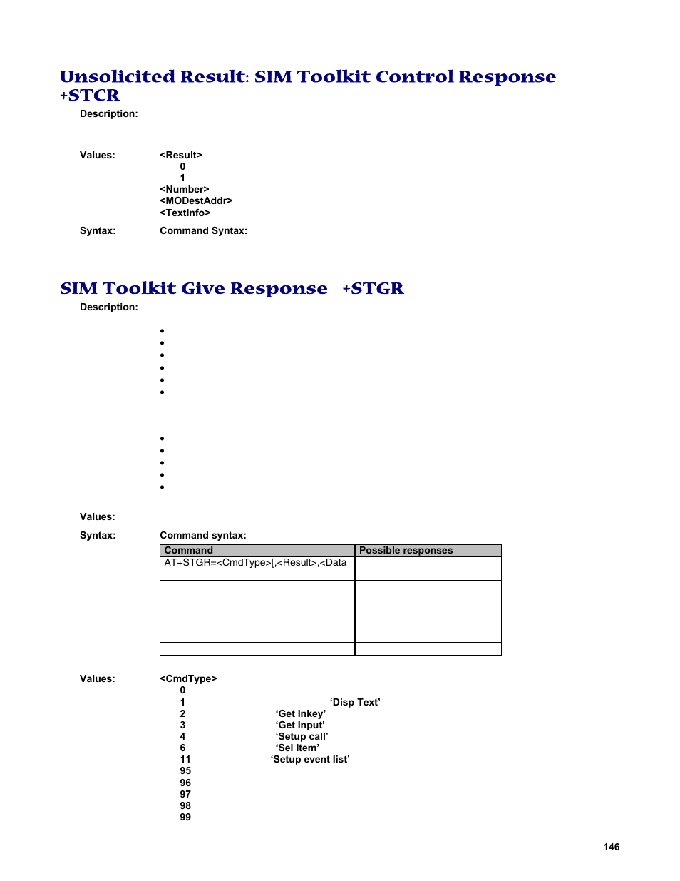 Sim toolkit give response +stgr | Multi-Tech Systems MMCModem GPRS (MTMMC-G) User Manual | Page 146 / 203