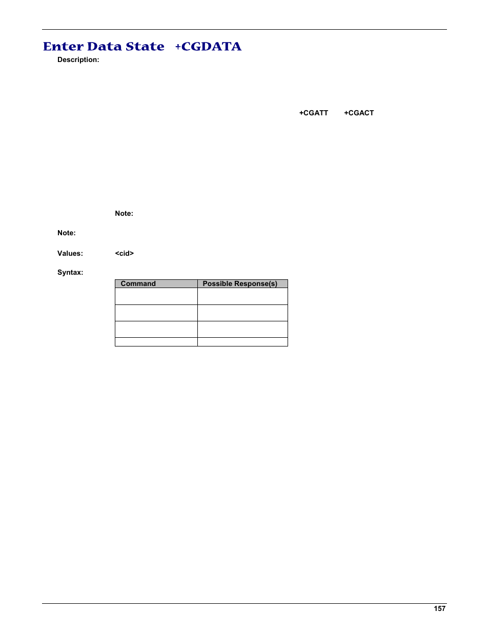 Enter data state +cgdata | Multi-Tech Systems MMCModem GPRS (MTMMC-G) User Manual | Page 157 / 203