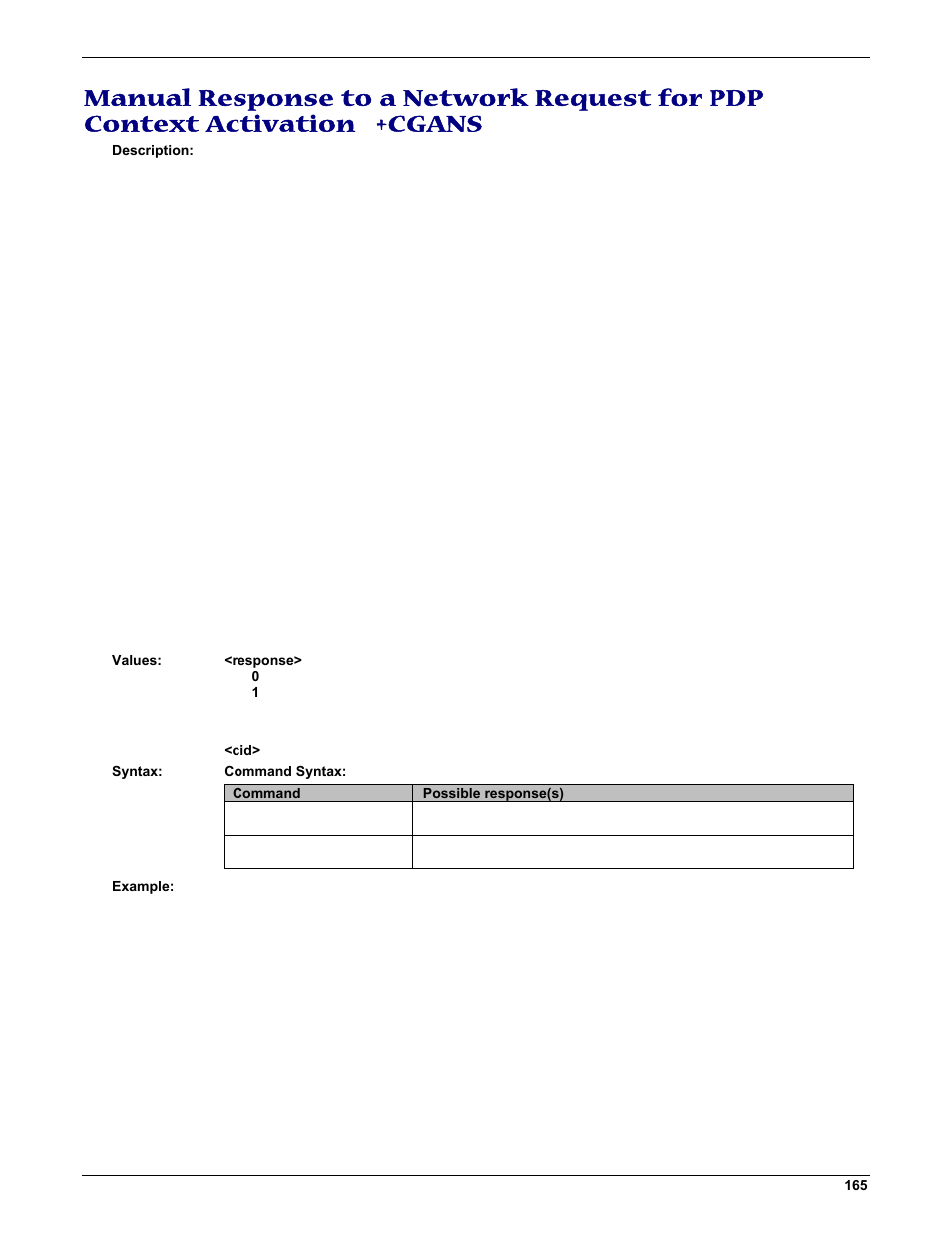 Cgans | Multi-Tech Systems MMCModem GPRS (MTMMC-G) User Manual | Page 165 / 203