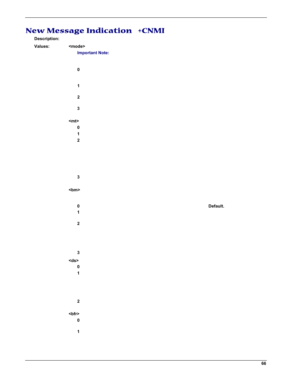 New message indication +cnmi | Multi-Tech Systems MMCModem GPRS (MTMMC-G) User Manual | Page 66 / 203