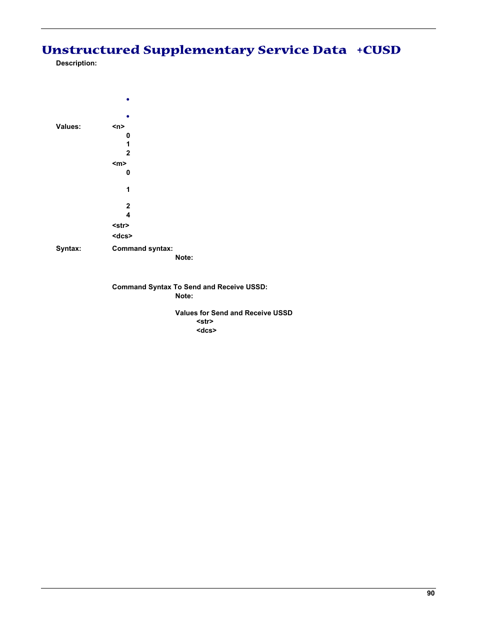 Unstructured supplementary service data +cusd | Multi-Tech Systems MMCModem GPRS (MTMMC-G) User Manual | Page 90 / 203