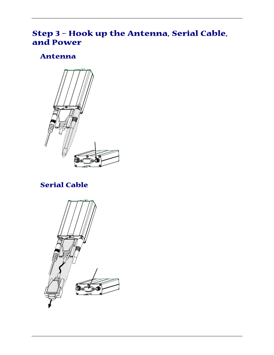 Antenna, Serial cable | Multi-Tech Systems MTCBA-G-F4 User Manual | Page 11 / 30