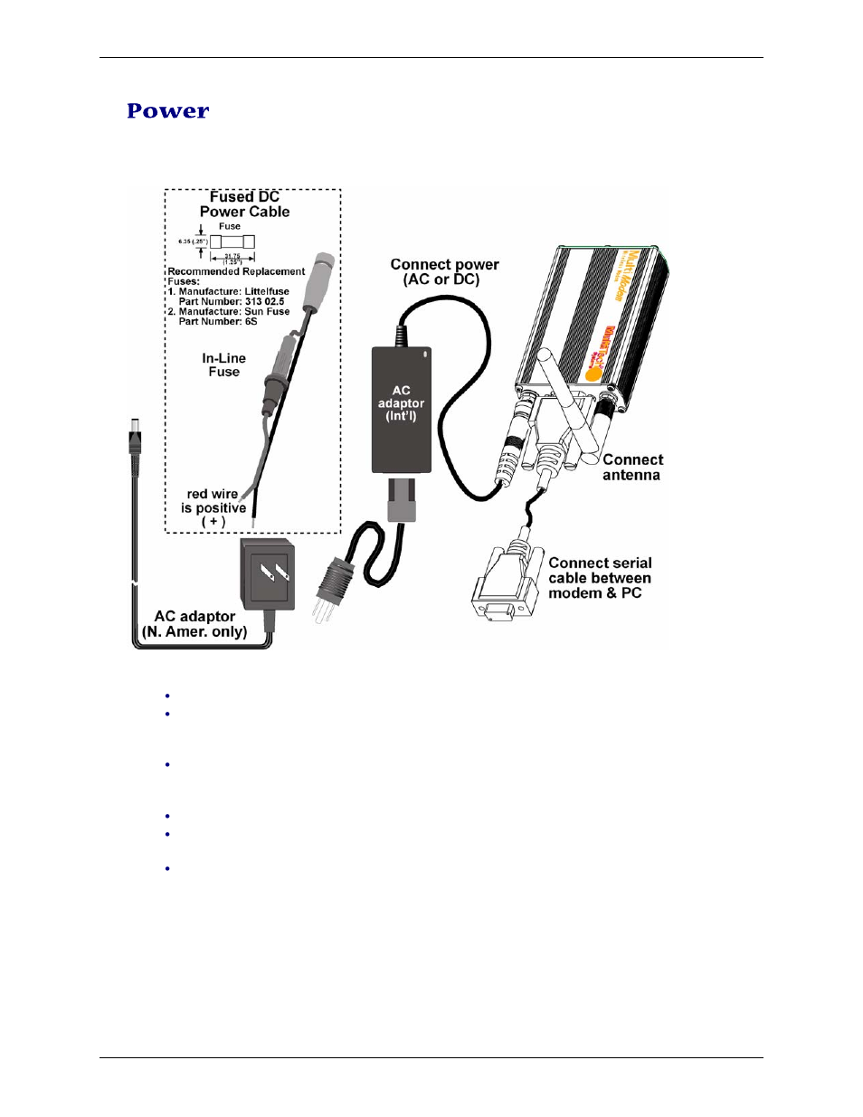 Power | Multi-Tech Systems MTCBA-G-F4 User Manual | Page 12 / 30