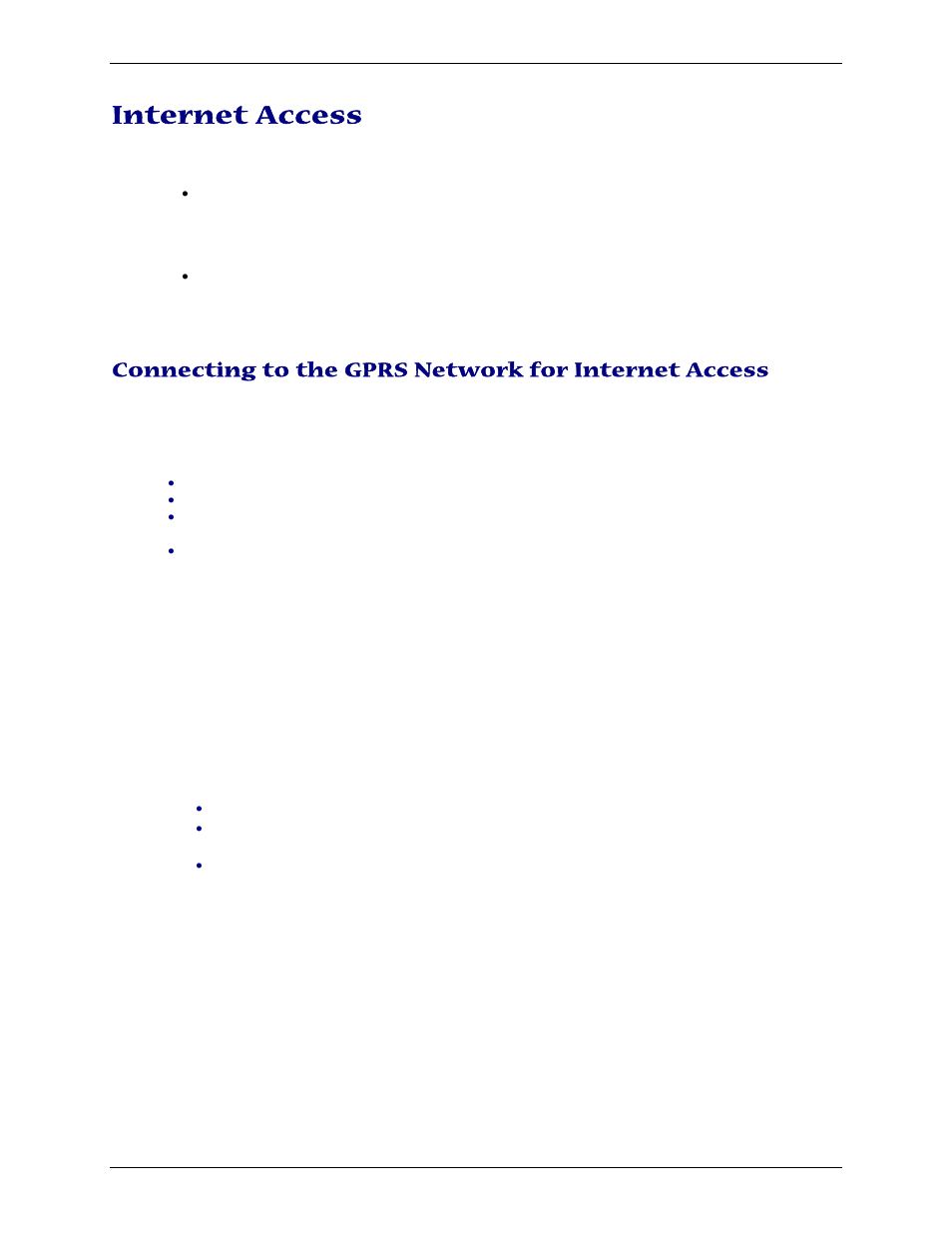 Internet access, Connecting to the gprs network for internet access | Multi-Tech Systems MTCBA-G-F4 User Manual | Page 20 / 30