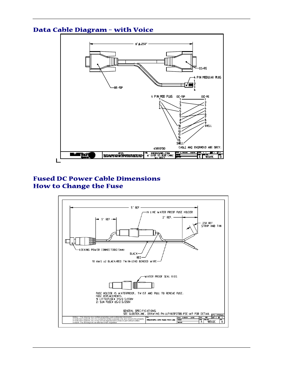 Data cable diagram – with voice | Multi-Tech Systems MTCBA-G-F4 User Manual | Page 26 / 30
