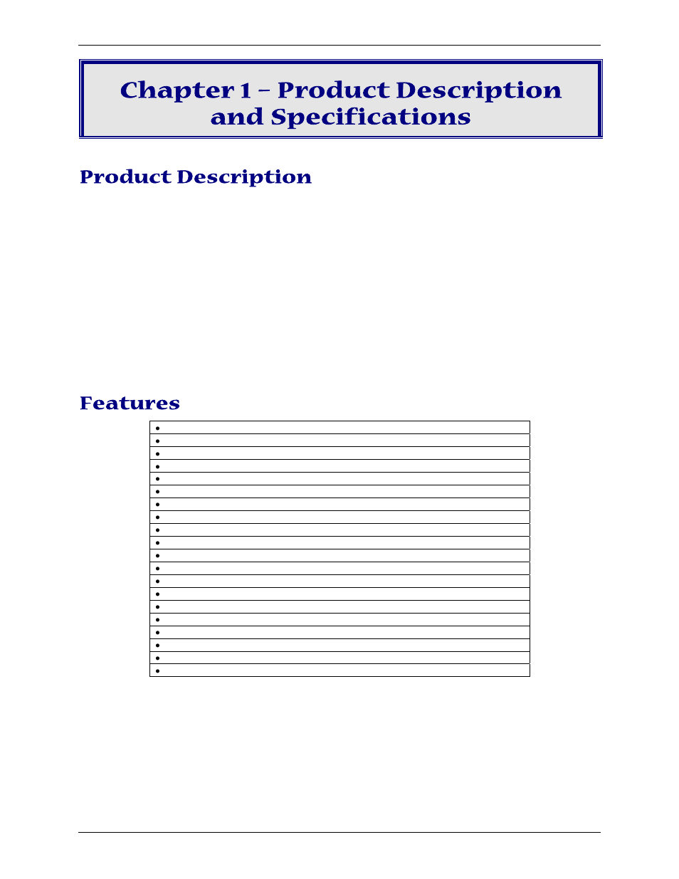 Chapter 1 – product description and specifications, Product description, Features | Multi-Tech Systems MTCBA-G-F4 User Manual | Page 4 / 30