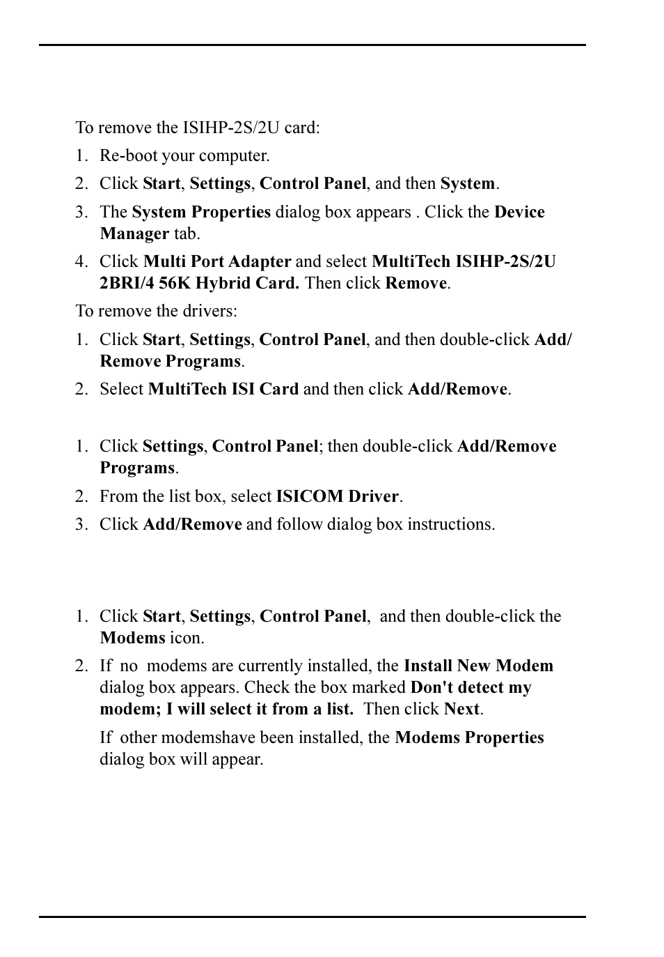 Removing the driver | Multi-Tech Systems ISIHP-2S User Manual | Page 32 / 63