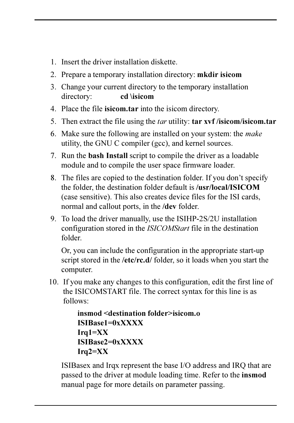Linux driver installation | Multi-Tech Systems ISIHP-2S User Manual | Page 59 / 63