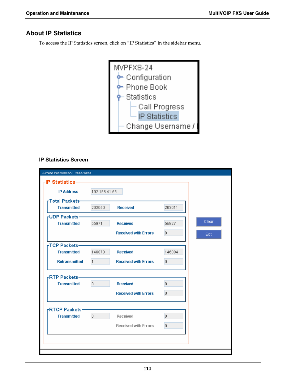 About ip statistics | Multi-Tech Systems MVPFXS-16 User Manual | Page 114 / 165